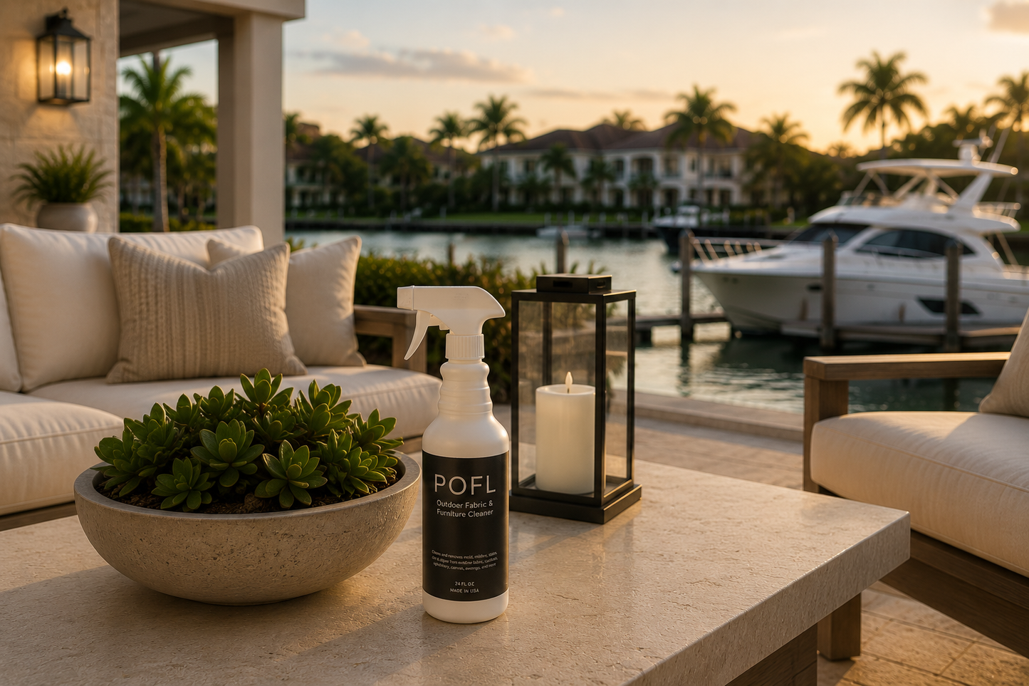 Outdoor Furniture Cleaner - Mold & Mildew Remover for Patio Cushions, Fabric & Sunbrella (No Scrub) | POFL